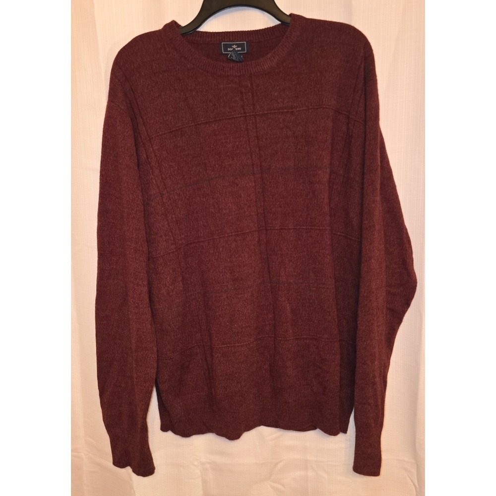 Dockers crew neck knit sweater Burgundy Acrylic Mens‎ Size Large